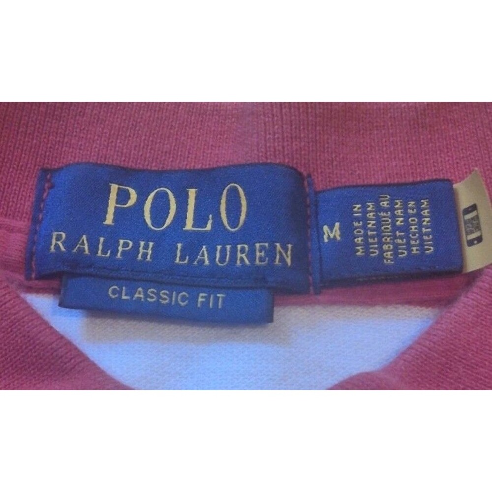 Polo Ralph Lauren Red White Striped Classic Fit Polo Shirt Men's Medium - Picture 2 of 7
